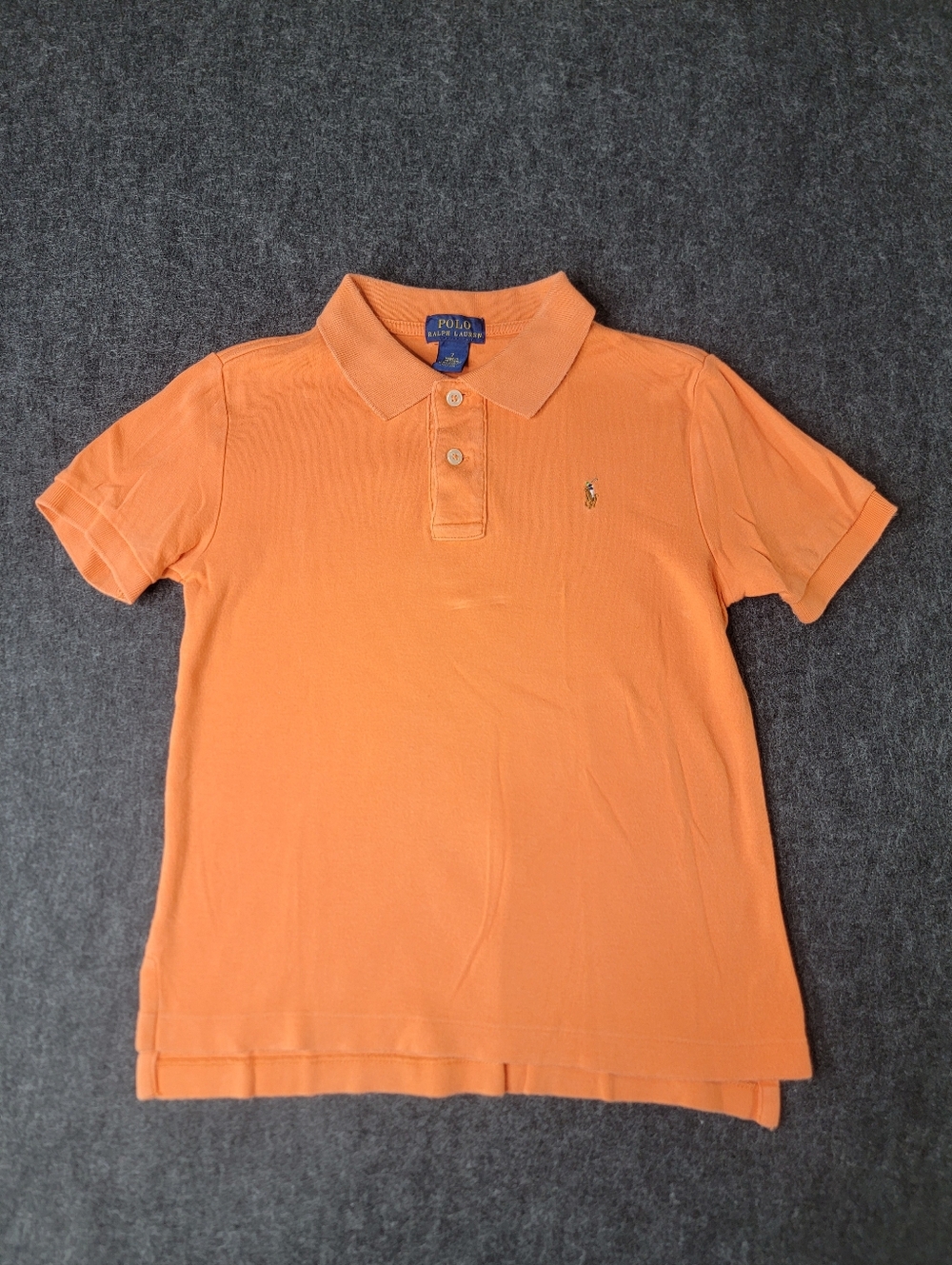 Polo Ralph Lauren Short Sleeve Little Boys Polo Shirt Size 7 Peach/Lite Orange